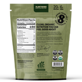Dr. Murray's Organic Plant Based Protein Powder USDA Organic Certified - Matcha - 16 oz package back view with nutrition facts