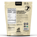 Dr. Murray's Organic Plant Based Protein Powder USDA Organic Certified - Vanilla - 16 oz package back view with nutrition facts