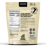Dr. Murray's Organic Plant Based Protein Powder USDA Organic Certified - Vanilla - 16 oz package back view with nutrition facts