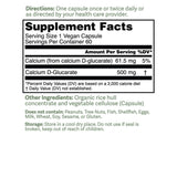 Doctor Murray's Ultra Clean Calcium D-Glucarate 60 Veg Capsules 500mg Supplement Facts Panel