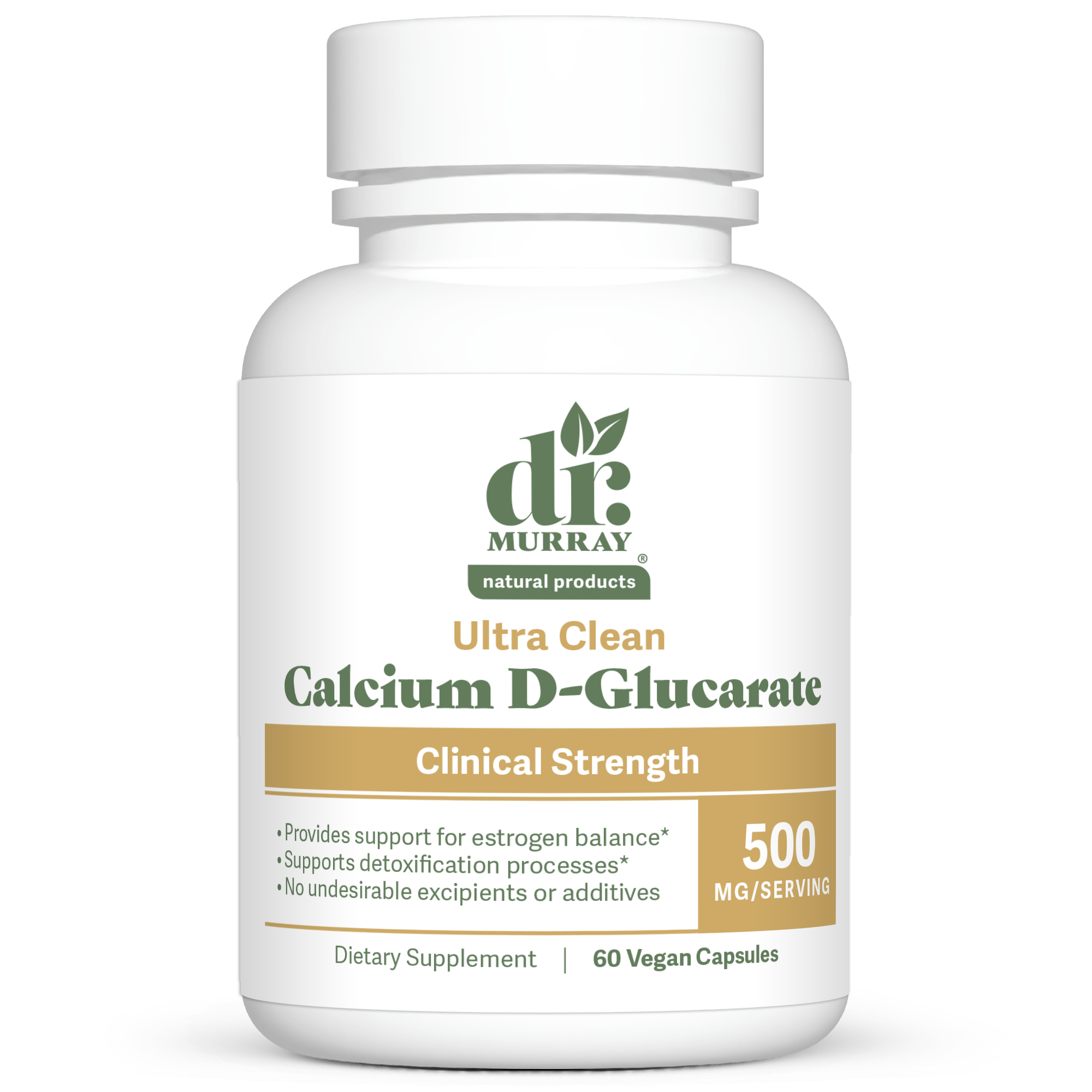 Dr. Murray’s Ultra Clean Calcium D-Glucarate - 60 Vegan Capsules count bottle front view