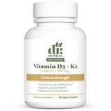 Dr. Murray’s Vitamin K2 D3 Clinical Strength 5,000 IU plus 180 mcg - 60 Vegan Capsules count bottle front view