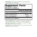 Dr. Murray’s Vitamin D3+K2 — 60 Vegan Capsules, Supplement Facts Panel