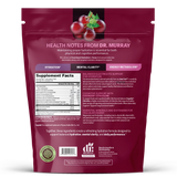 Back view of a dark magenta stand-up pouch of Dr. Murray Health Notes from Dr.