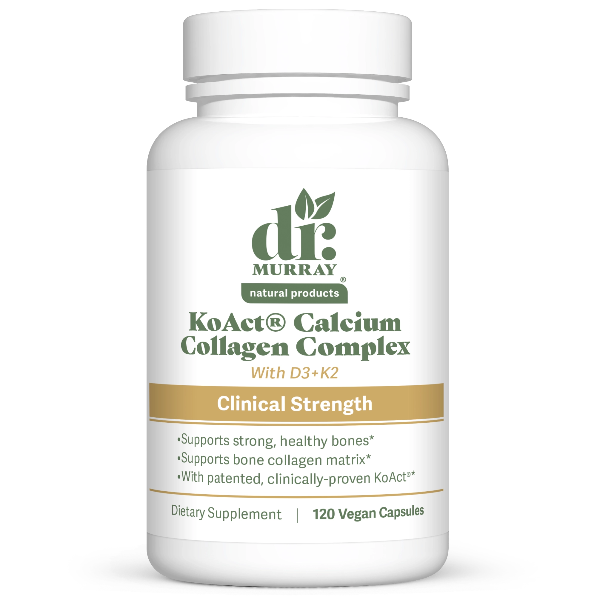 Dr. Murray's KoAct Calcium Collagen Complex, 120 Capsules count bottle front 