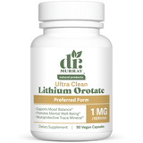 Dr. Murray's Ultra Clean Lithium Orotate 1 mg - 90 Vegan Capsules count bottle front view
