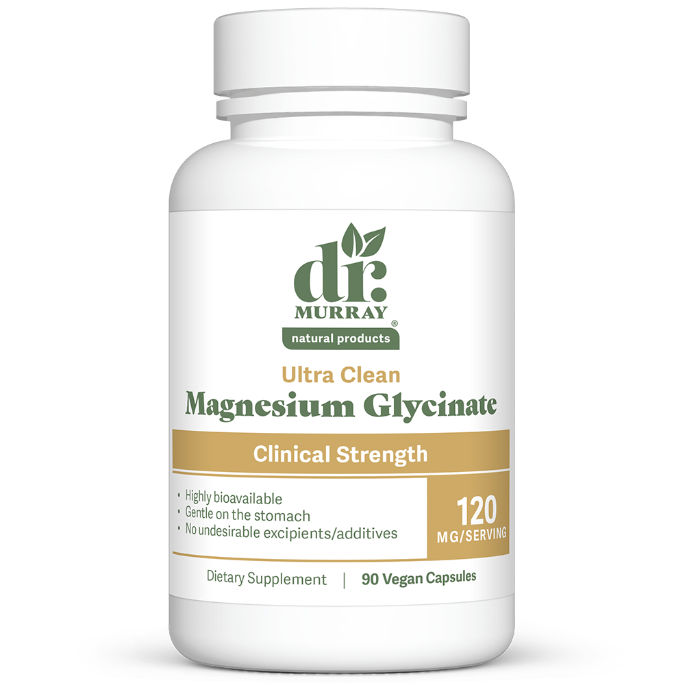 Dr. Murray's Ultra Clean Magnesium Glycinate 120 mg - 90 Vegan Capsules count bottle front view
