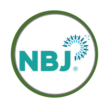 NBJ logo with green and blue colors on a white background