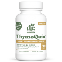 Dr. Murray’s ThymoQuin Organic Black Seed Oil softgel capsules – 60 count bottle front view