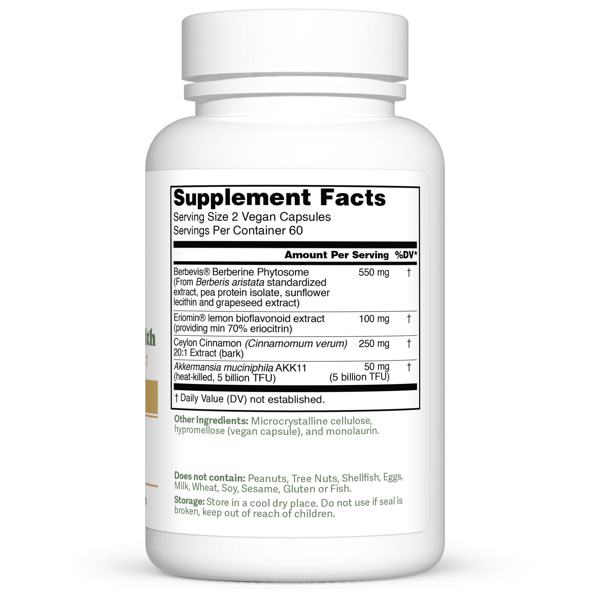 Dr. Murray's Ultimate Metabolic Health - 120 Vegan Capsules count bottle right-side view with supplement facts label visible