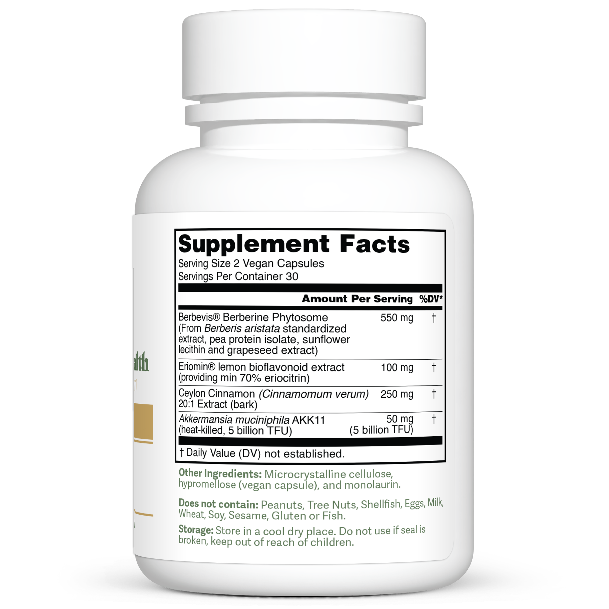 Dr. Murray's Ultimate Metabolic Health - 60 Vegan Capsules count bottle right-side view with supplement facts label visible