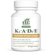 Dr. Murray's Vitamin K2, A, D3, E Liquid - 30 vegan capsules count bottle front view