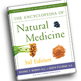 Book titled 'The Encyclopedia of Natural Medicine' on a white background
