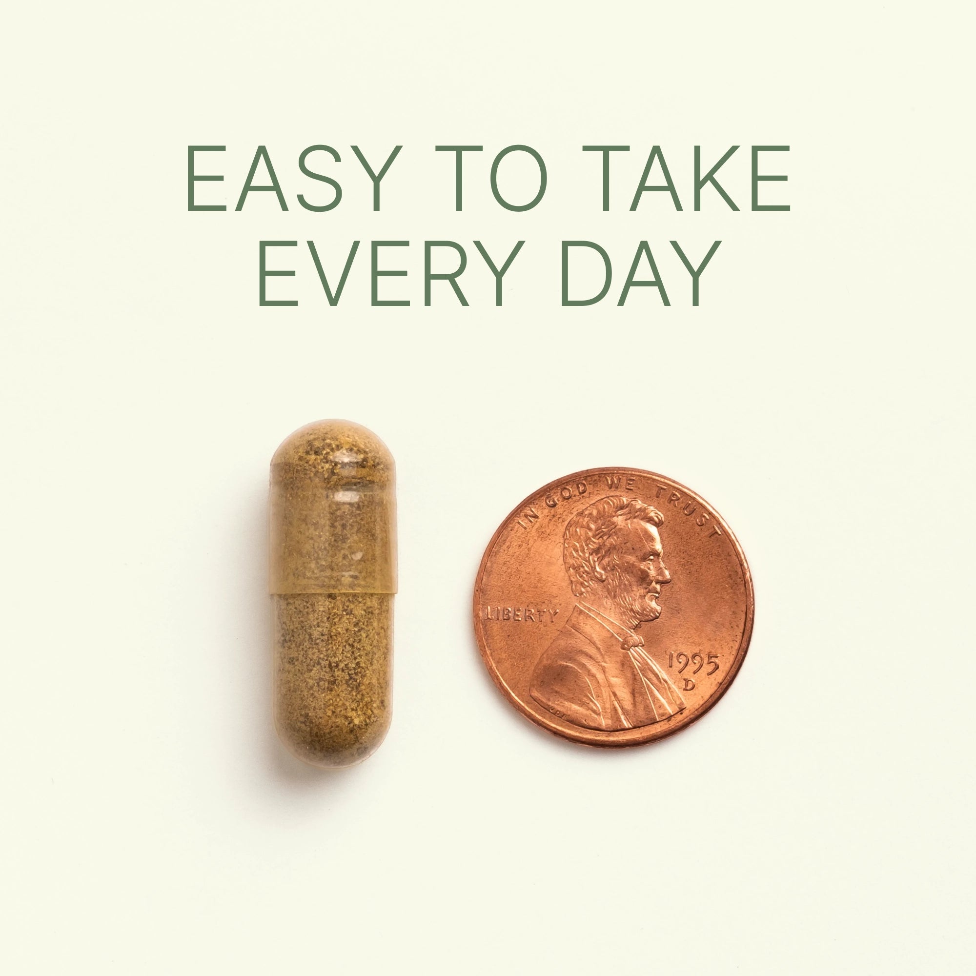 Dr. Murray Ultimate Metabolic Health herbal capsule is shown next to a U.S. penny for size comparison