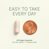 Dr. Murray Vitamin D3 K2 capsule is shown next to a U.S. penny for size comparison