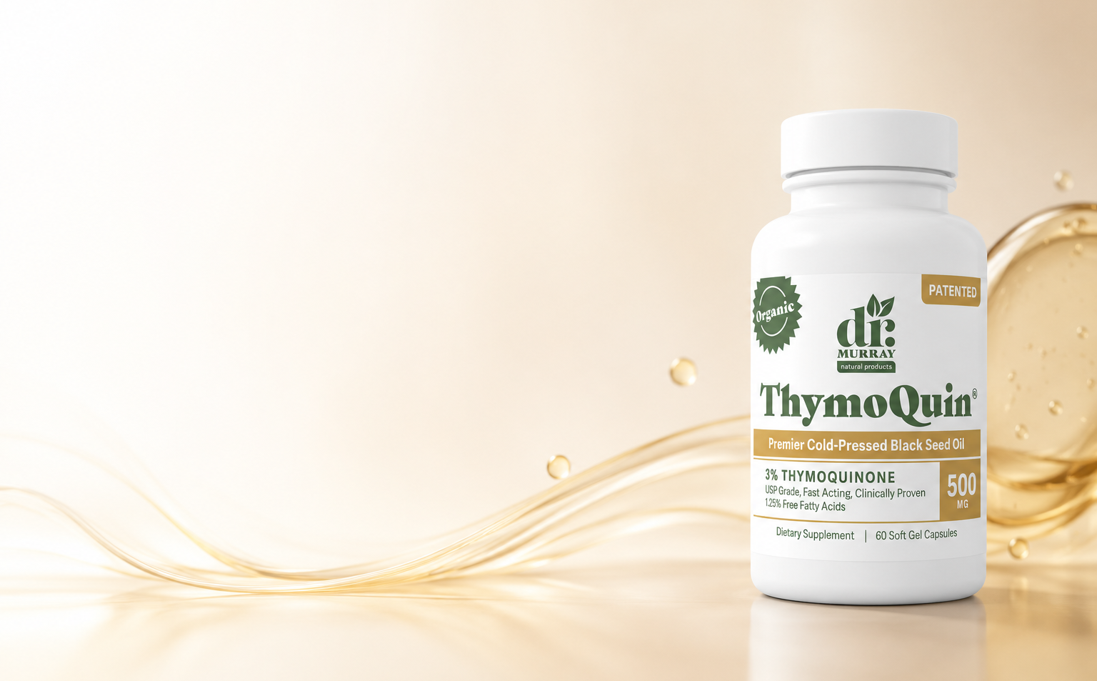 Dr. Murray Thymoquin bottle with a light background