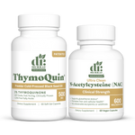 Dr. Murray's ThymoQuin Black Seed Oil and N-Acetylcysteine (NAC), against a white background.