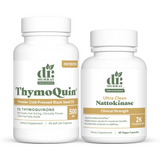 Dr. Murray's ThymoQuin Black Seed Oil and Nattokinase, side-by-side against a white background